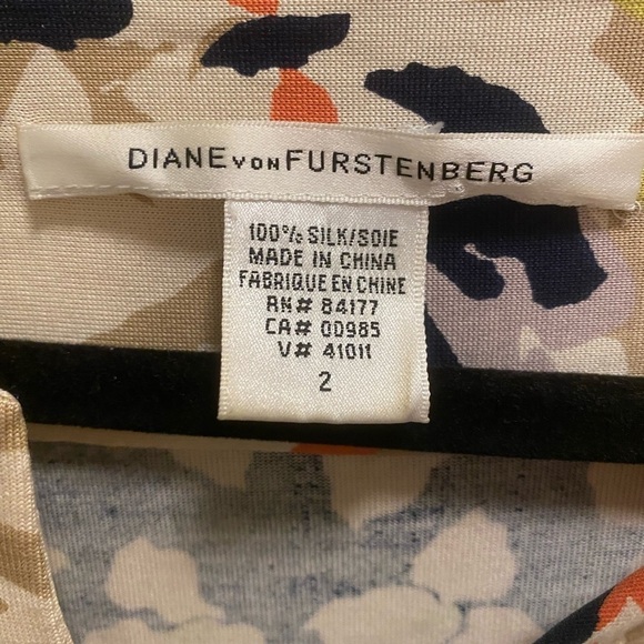 Diane Von Furstenberg Silk Mixed Floral Front Tie Mini Dress - Picture 5 of 11